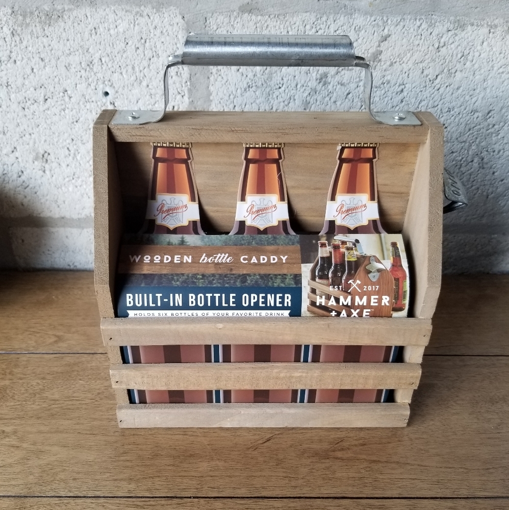 Brand New Wooden Bottle Caddy Brown